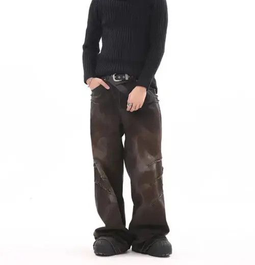 Jean High Street Scrap Style Used Baggy Jeans Size US 32 / EU 48 - 3 Thumbnail
