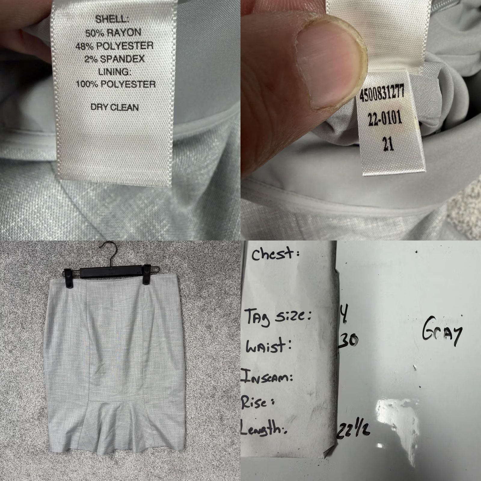 White House Black Market White House Black Market Skirt 4 Quiet Luxury Office Chic Workwear Knee Length Trumpet Women Regular Gray Twill VINTAGE? Size 27" / US 4 / IT 40 - 8 Thumbnail