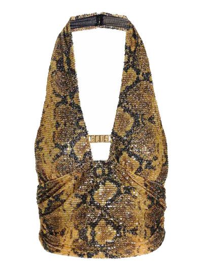 o1mle0524 Python Sequins Top in Multicolor