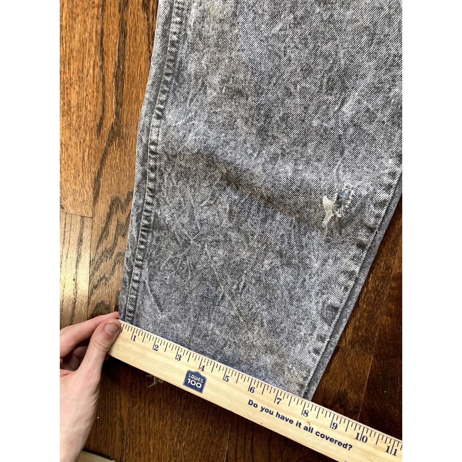 Wrangler VINTAGE Wrangler Jeans Mens 40x32 (fits 35x30) Acid Washed Gray USA Made Grunge Size US 40 / EU 56 - 3 Thumbnail