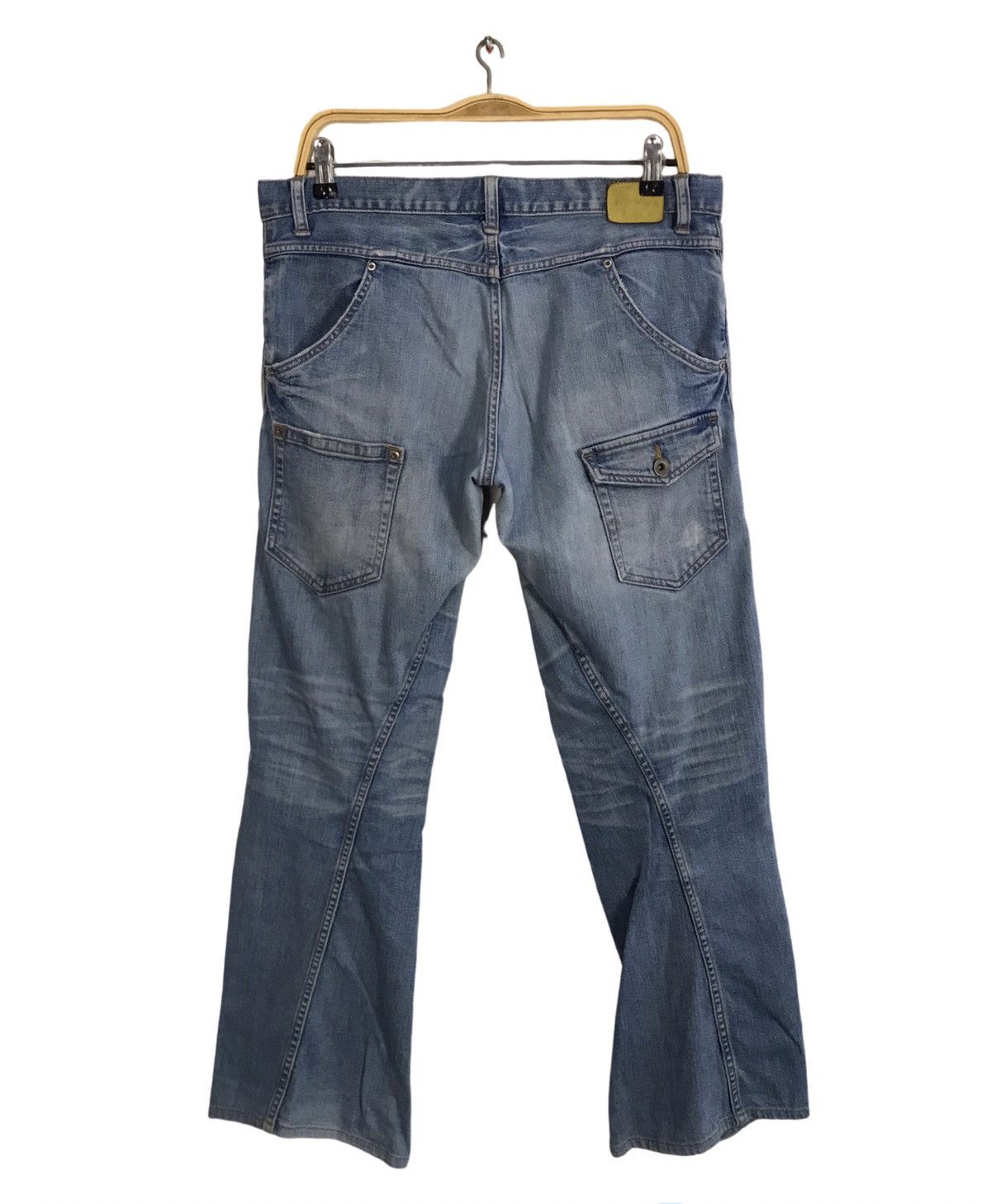 Designer Tete Homme Issey Miyake Cargo Bondage Denim Jeans Pants Size US 33 - 1 Thumbnail
