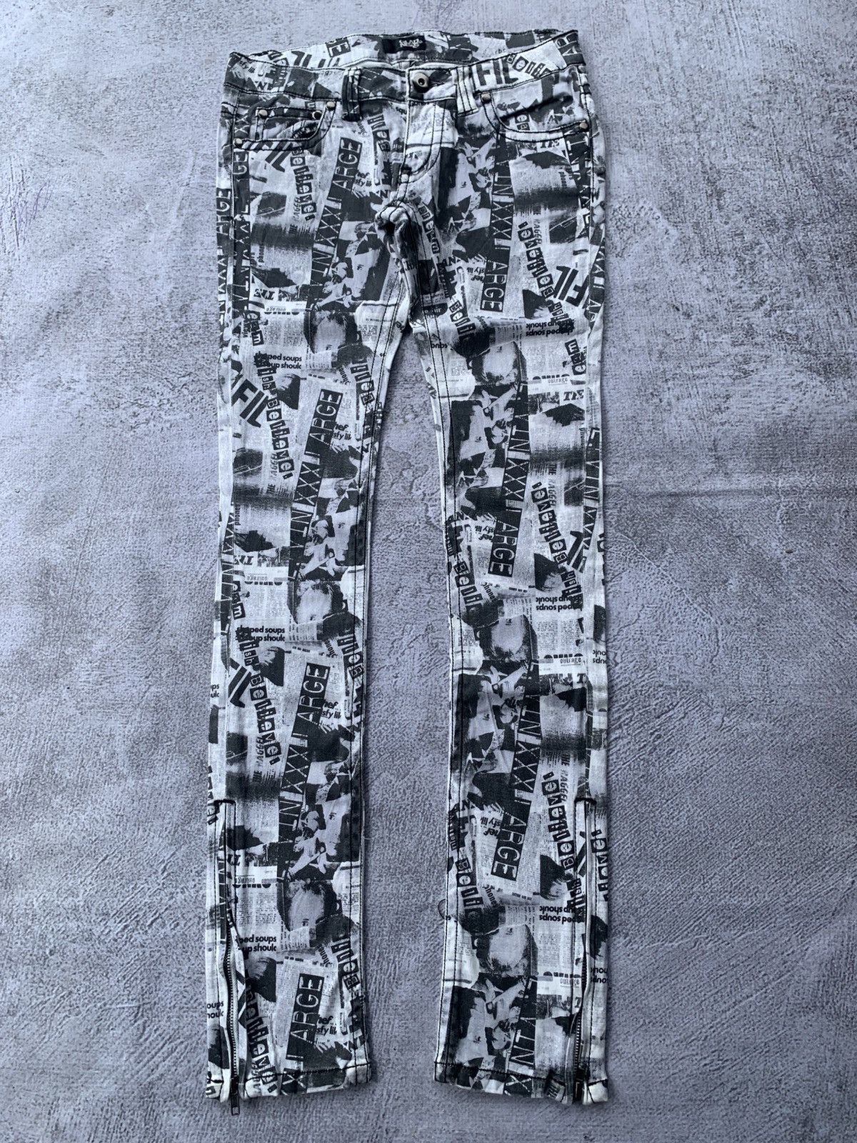Japanese Brand Gladnews printed denim pants Size US 30 / EU 46 - 1 Thumbnail