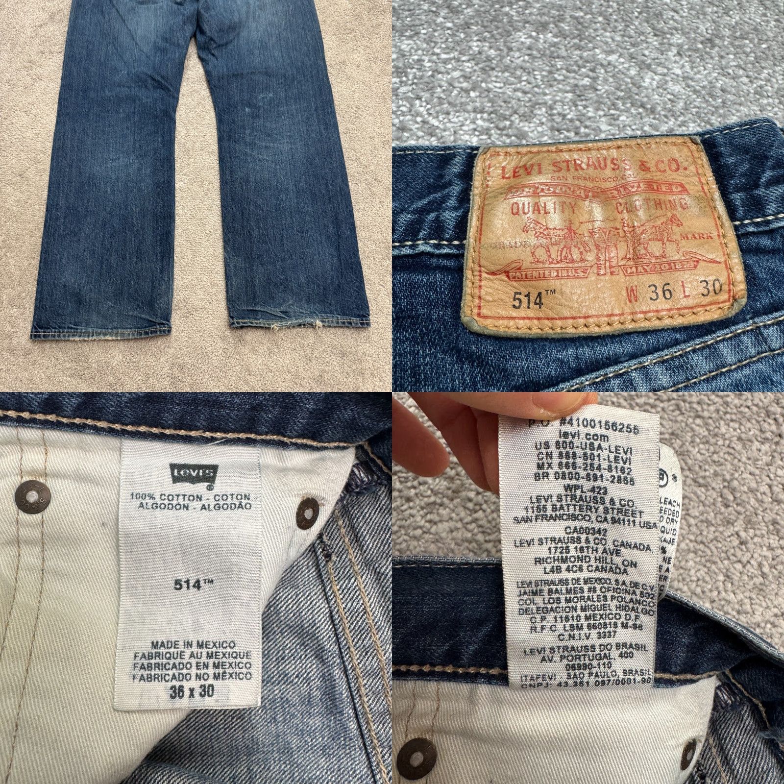 Levi's Levi's 514 Straight Leg Jeans Mens 36x29 Blue Medium Wash 100% Cotton Size US 36 / EU 52 - 8 Thumbnail