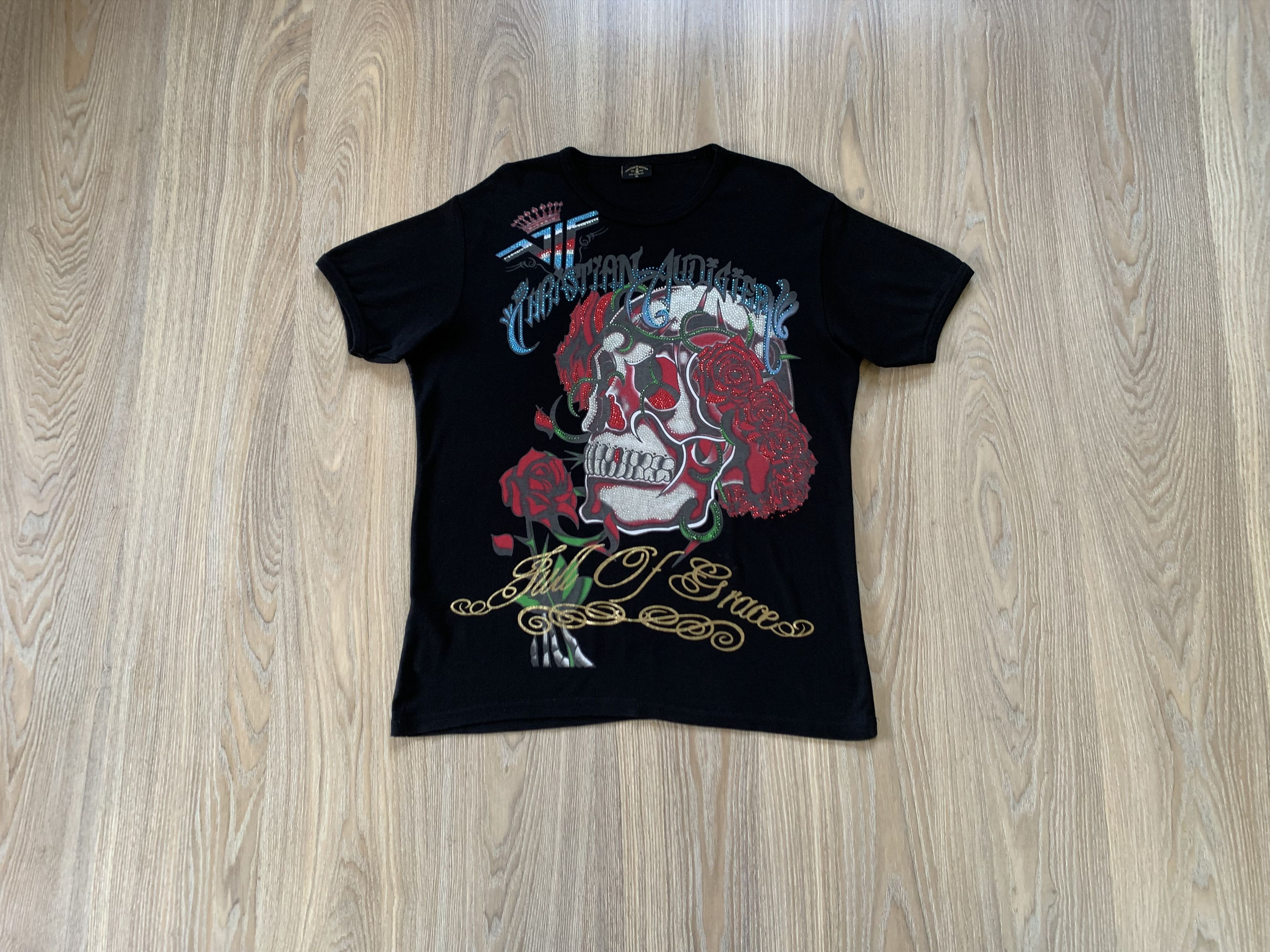Christian Audigier × Ed Hardy × Vintage Ed Hardy Christian Audigier Black Printed T Shirt Size US XL / EU 56 / 4 - 3 Thumbnail