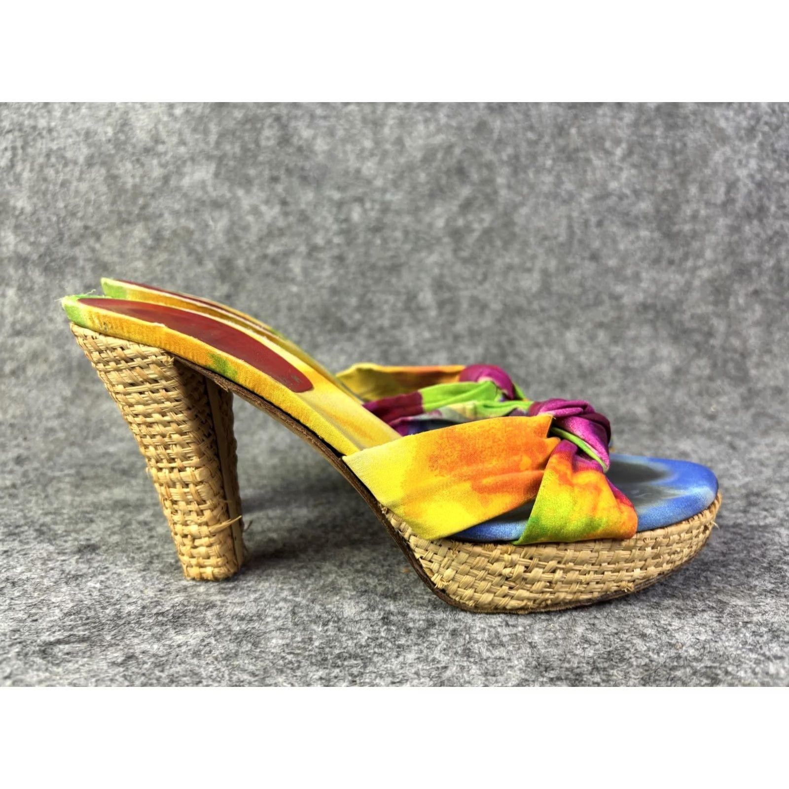 Stuart Weitzman Stuart Weitzman Sandals Womens 6.5 Multicolor Tie Dye Espadrille Bow Heels Size US 7 / IT 37 - 5 Thumbnail