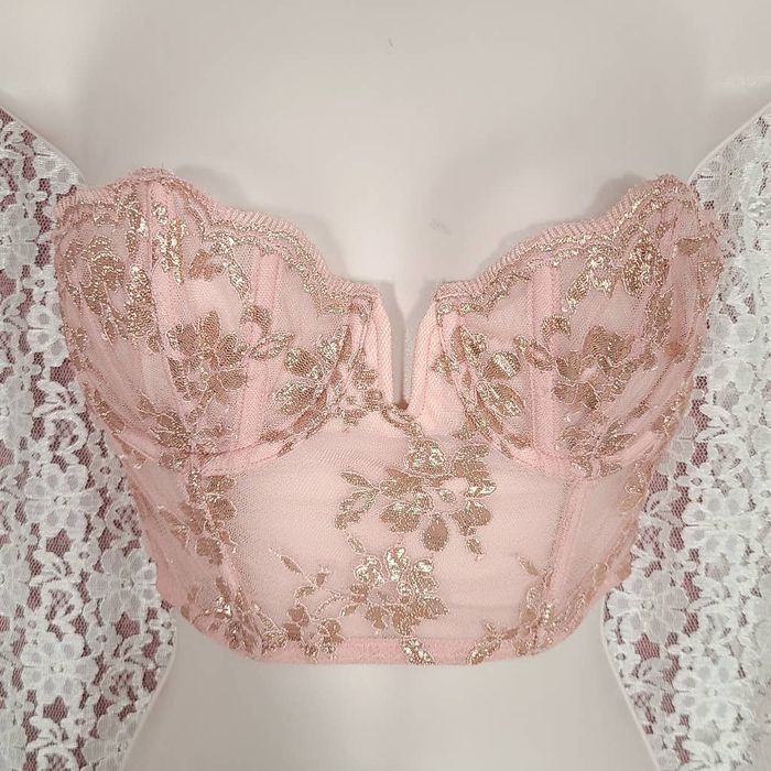 Victoria's Secret Victoria's Secret Dream Angel Pink bustier gold