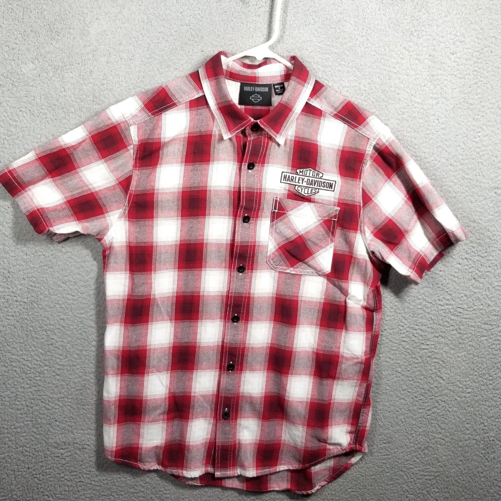 Harley Davidson Harley-Davidson Shirt Mens M Red Plaid Short Sleeve Button Up Milwuakee Size US M / EU 48-50 / 2 - 3 Thumbnail