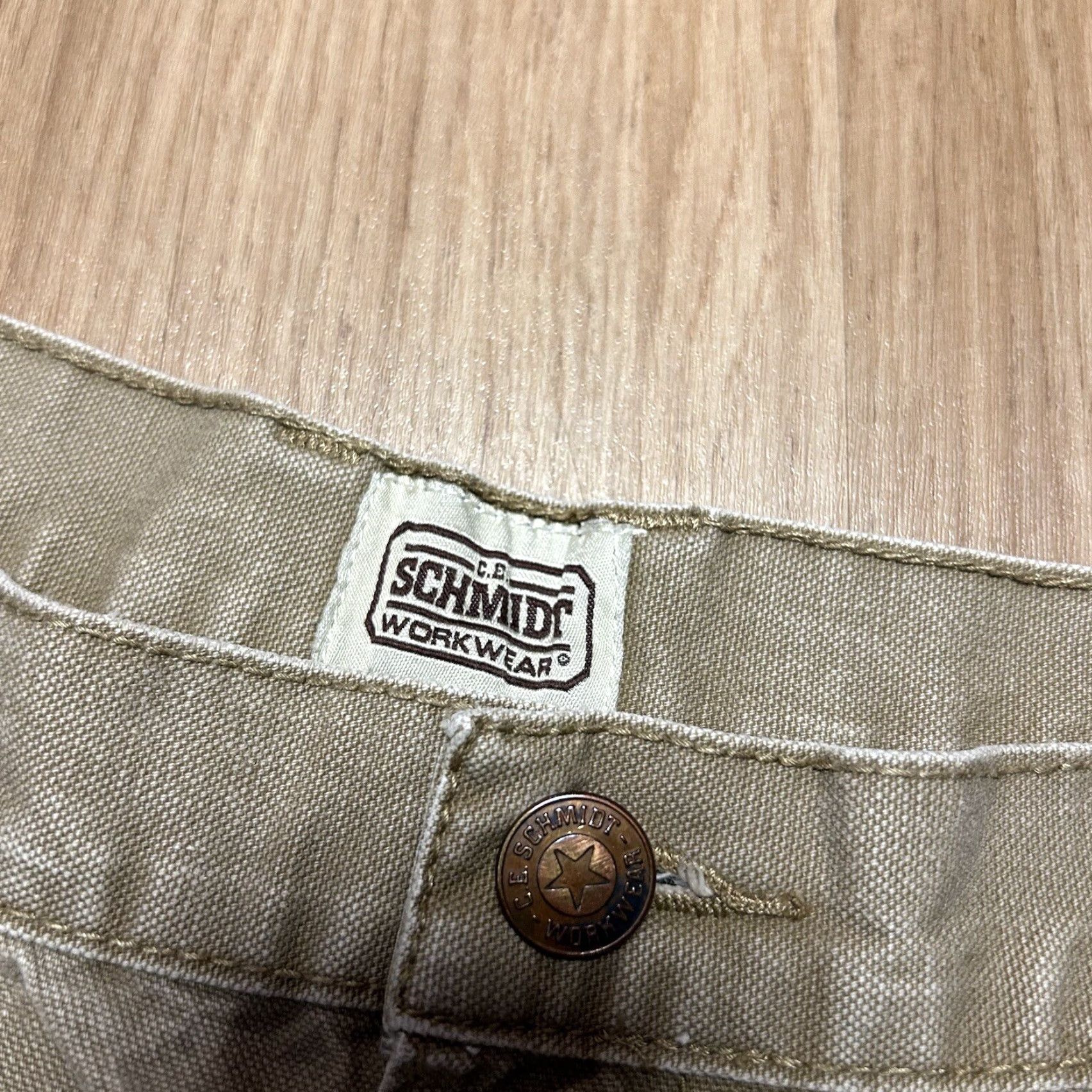 Vintage C.E. Schmidt Workwear Pants Duck Canvas Tan Carpenter Straight Leg 40x29 Mens Regular Size US 40 / EU 56 - 5 Thumbnail