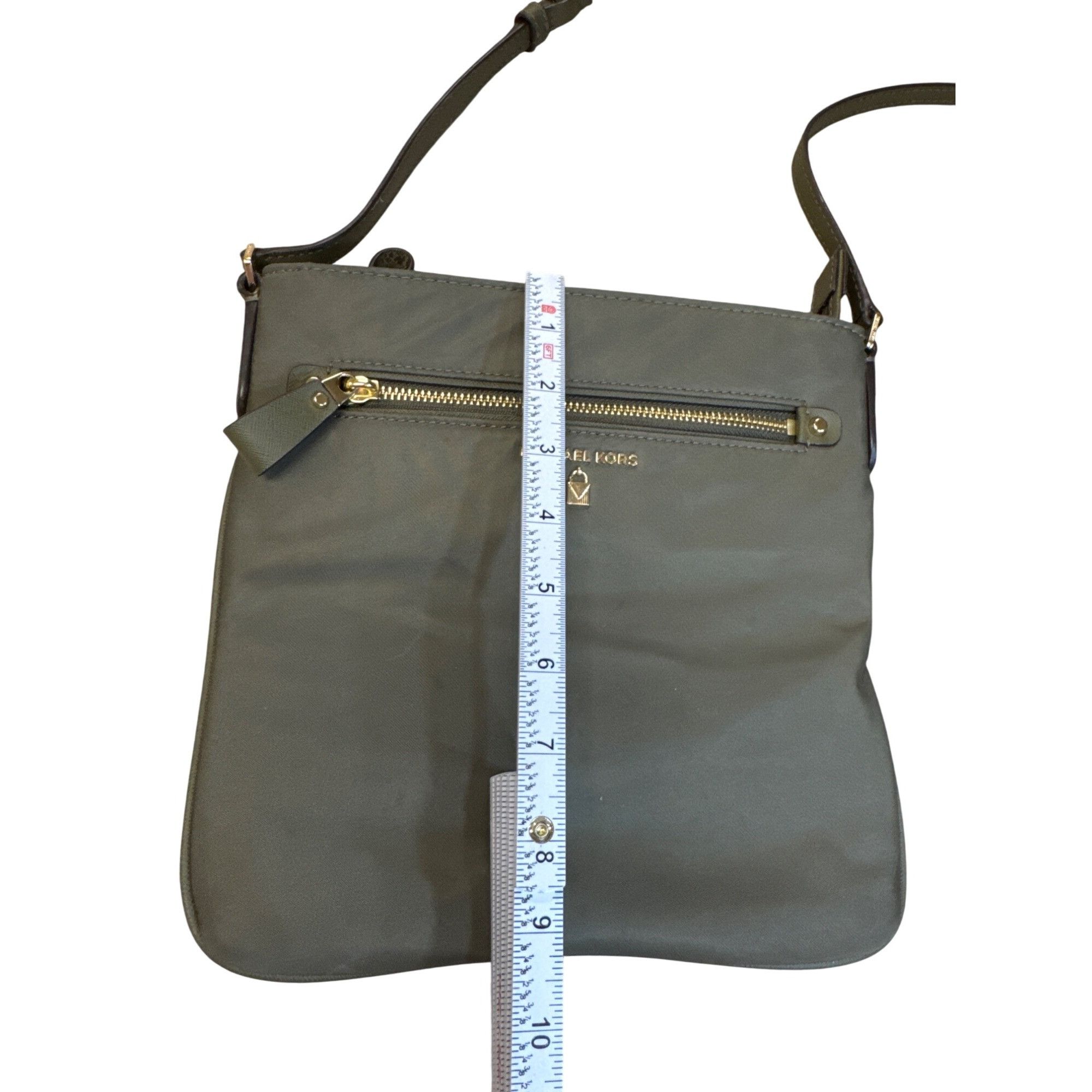 Michael Kors Michael Kors Womens Green Canvas Crossbody Purse SKU 7823 Size ONE SIZE - 5 Thumbnail