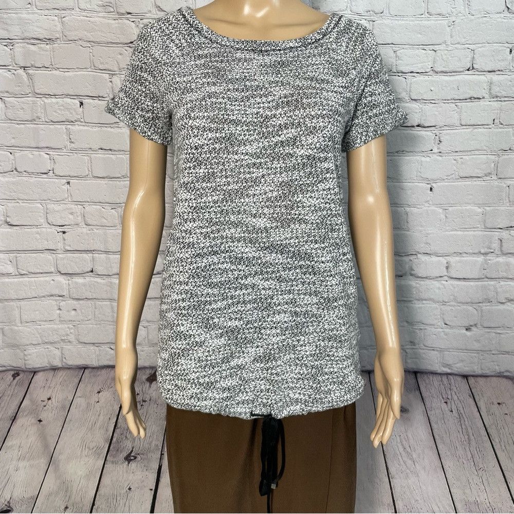 Lou & Grey Lou & Grey Cotton Blend Grey Melange Short Sleeve Top Size Size S / US 4 / IT 40 - 2 Thumbnail