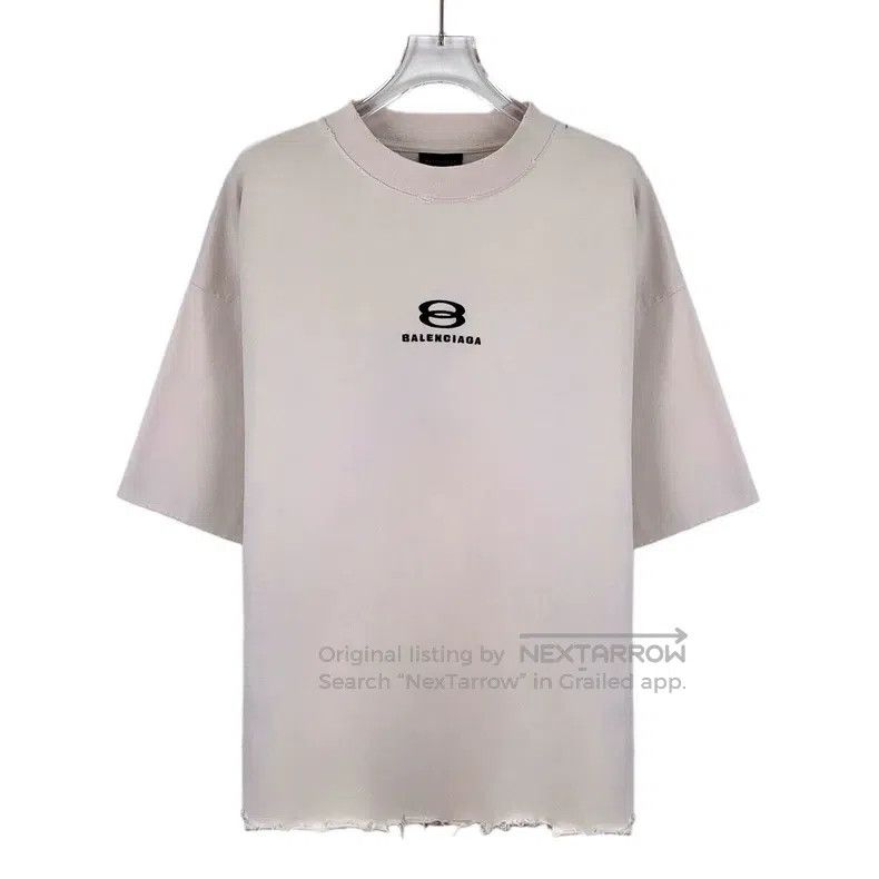 Balenciaga Balenciaga Apricot Pink Logo Letter Embroidered Cotton Rou Size US M / EU 48-50 / 2 - 1 Thumbnail