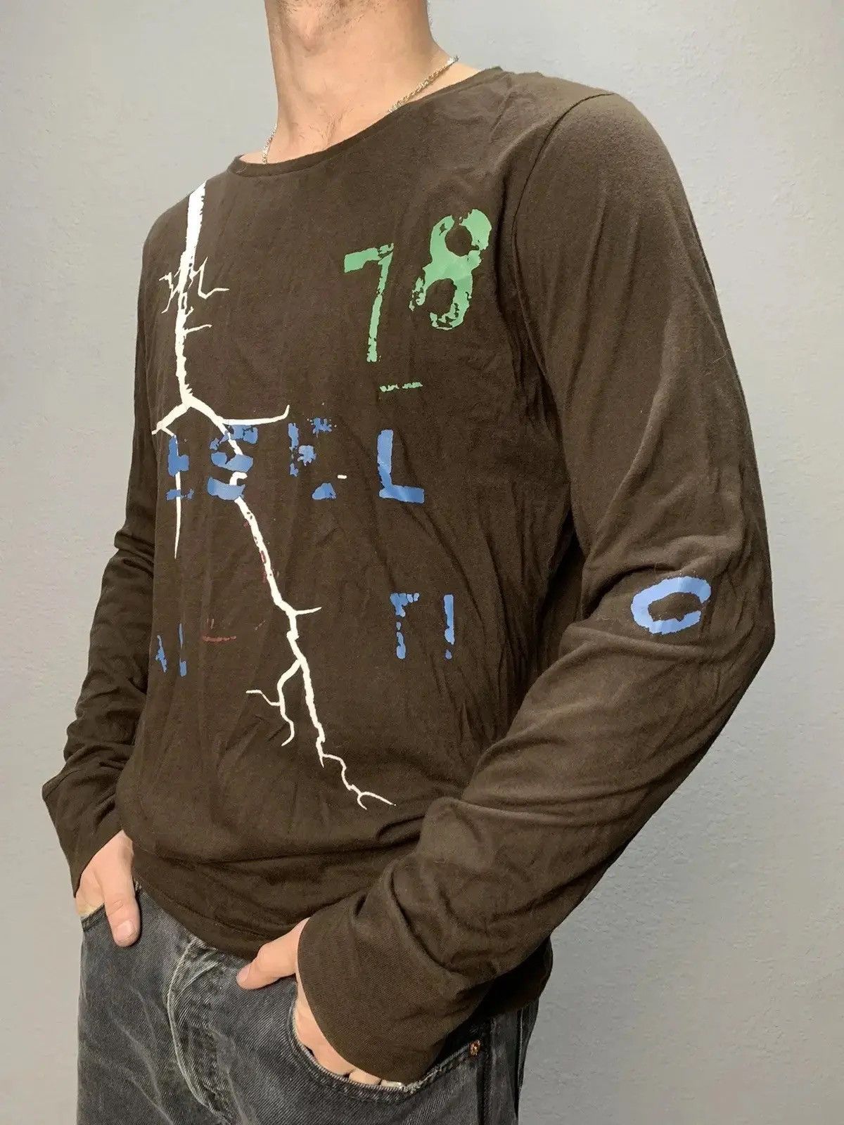 Diesel × Japanese Brand × Vintage Vintage Y2K Diesel gothic Distressed Faded Effect sweater Size US M / EU 48-50 / 2 - 9 Thumbnail