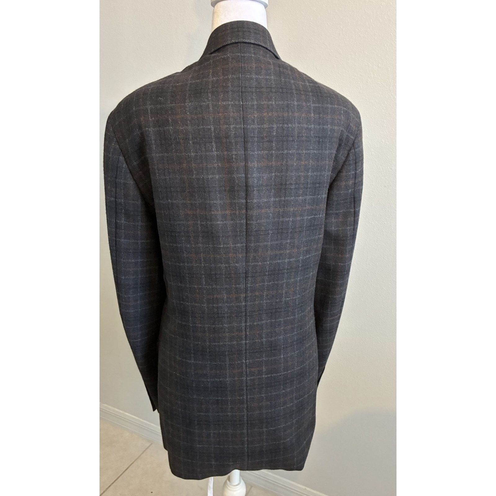 Canali CANALI Gray Plaid Check 100% Wool Blazer Sport Coat 38R S Size 38R - 5 Thumbnail
