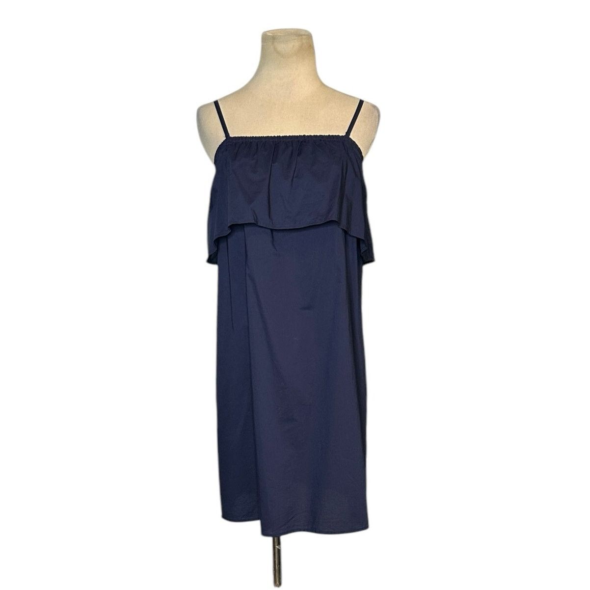 Uniqlo Uniqlo navy blue ruffled neck mini dress size Small Size S / US 4 / IT 40 - 15 Thumbnail