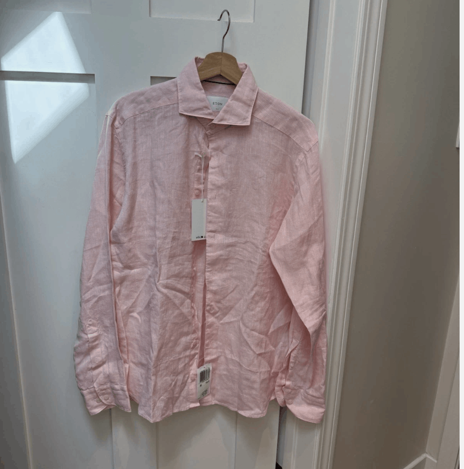 Eton Eton Men's NWT Long Sleeve Linen Button up shirt 39 or 15.5 Size US M / EU 48-50 / 2 - 1 Thumbnail