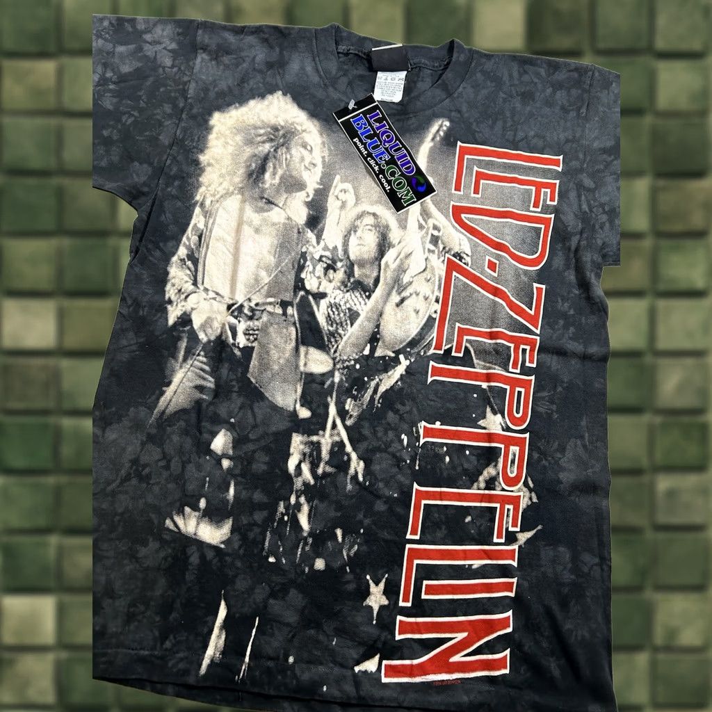 Liquid Blue VINTAGE Liquid Blue Led Zeppelin Tie Dye T Shirt Mens M Gray 2004 Y2K Brand New Cotton Crew Neck Short Sleeve Band Rock Music Shirt Mens Size US M / EU 48-50 / 2 - 1 Thumbnail