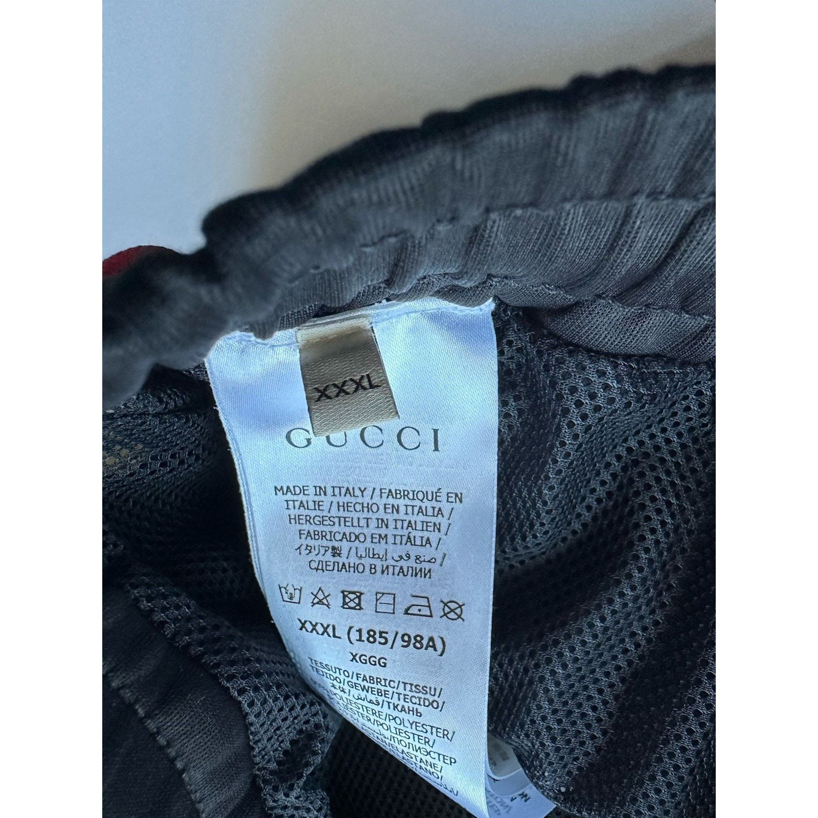 Gucci Neoprene Black Web Jogging Pants 3XL (36”) 698461