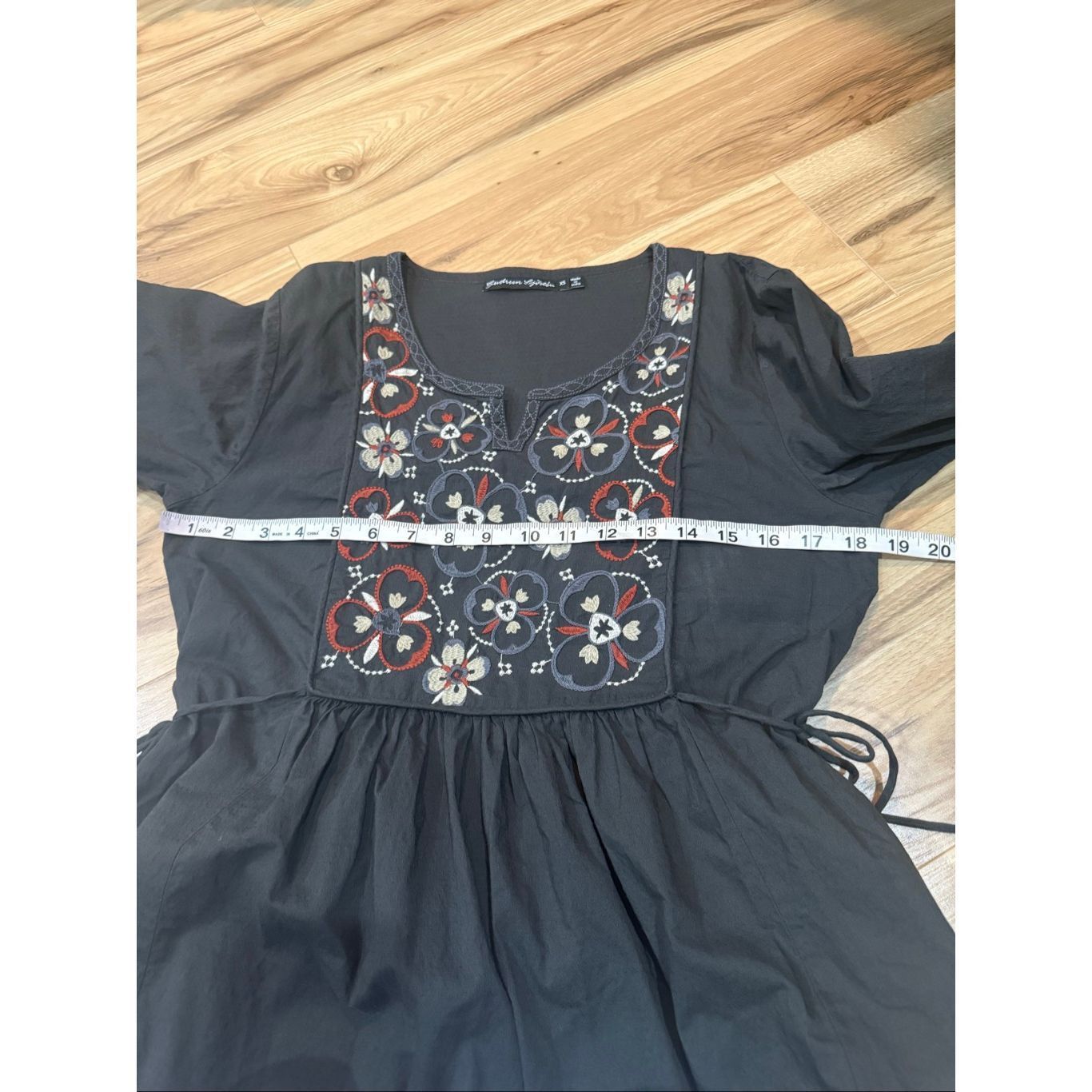 Guru Gudrun Sjoden embroidered grey boho lagenlook dress size XS Size XS / US 0-2 / IT 36-38 - 9 Thumbnail