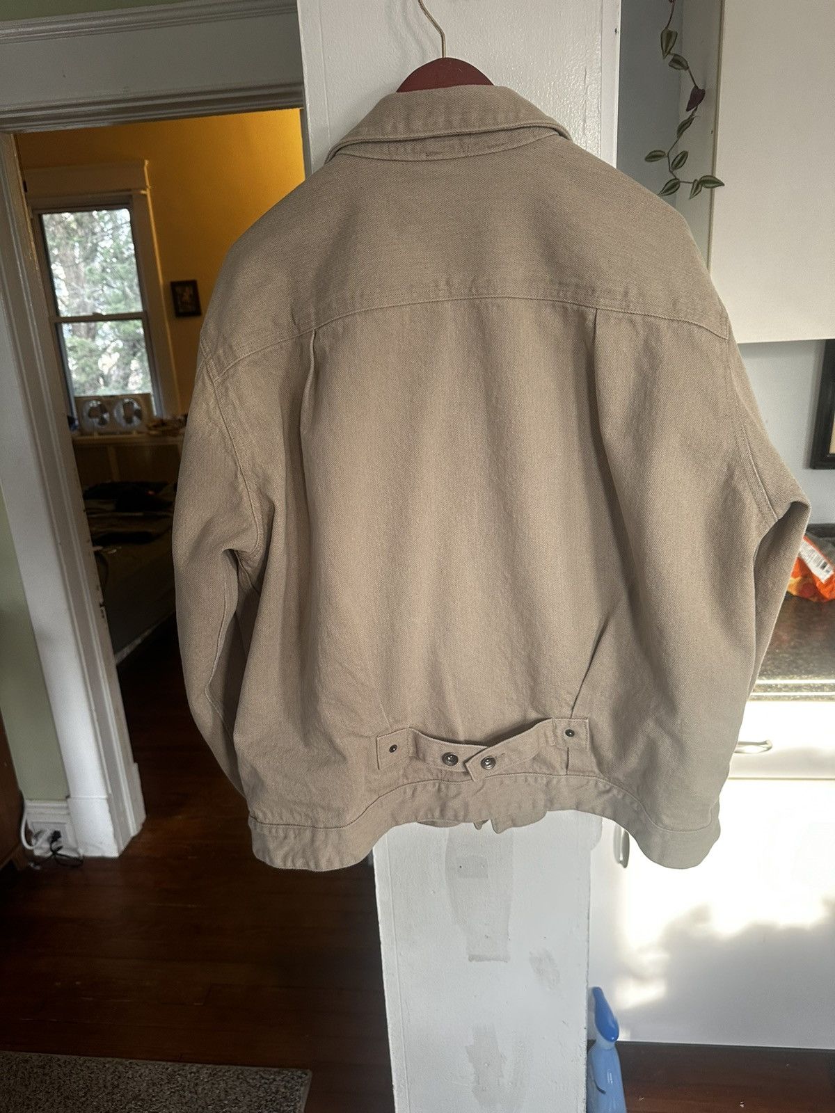 Engineered Garments Men\'s Trucker Jacket Large beige denim