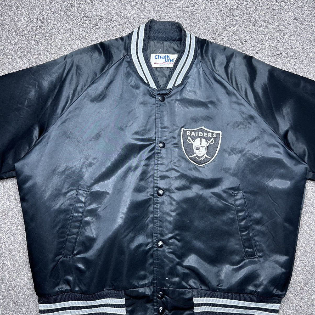 Chalk Line 1980s Raiders Shield Football Chalk Line Satin Bomber Jacket Size US L / EU 52-54 / 3 - 4 Thumbnail
