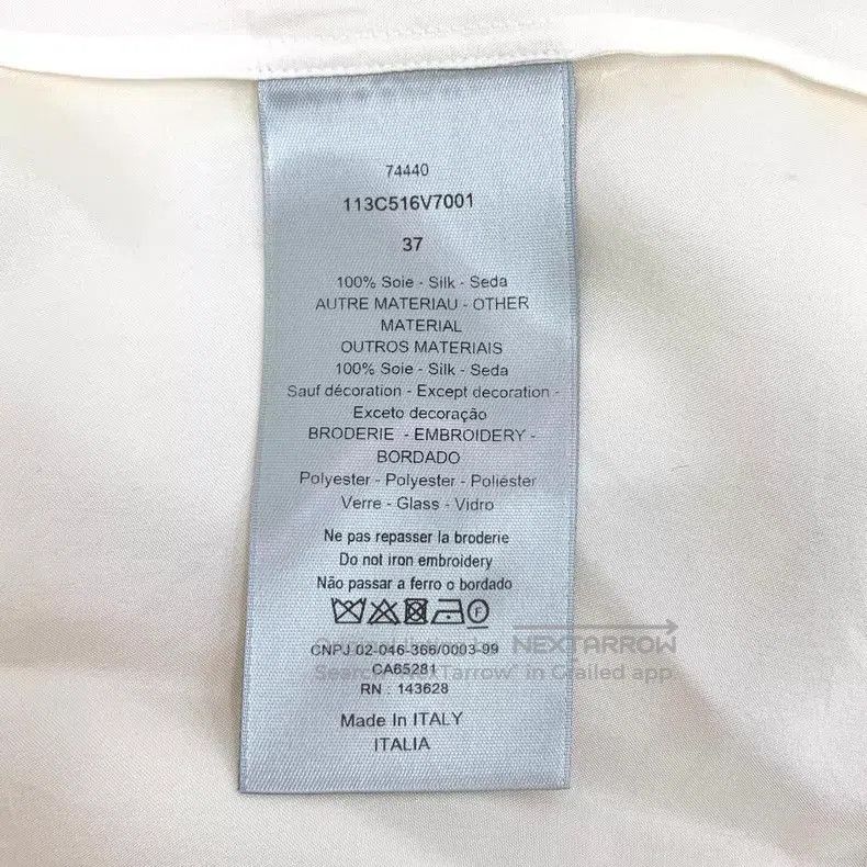 Dior Dior Size 37 White old flower stitching silk long-sleeved s Size US XXS / EU 40 - 7 Thumbnail