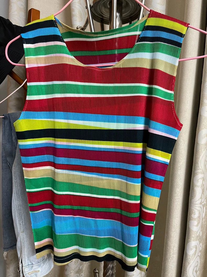 Issey Miyake Issey Miyake Striped Sleeveless Top Size US M / EU 48-50 / 2 - 1 Thumbnail