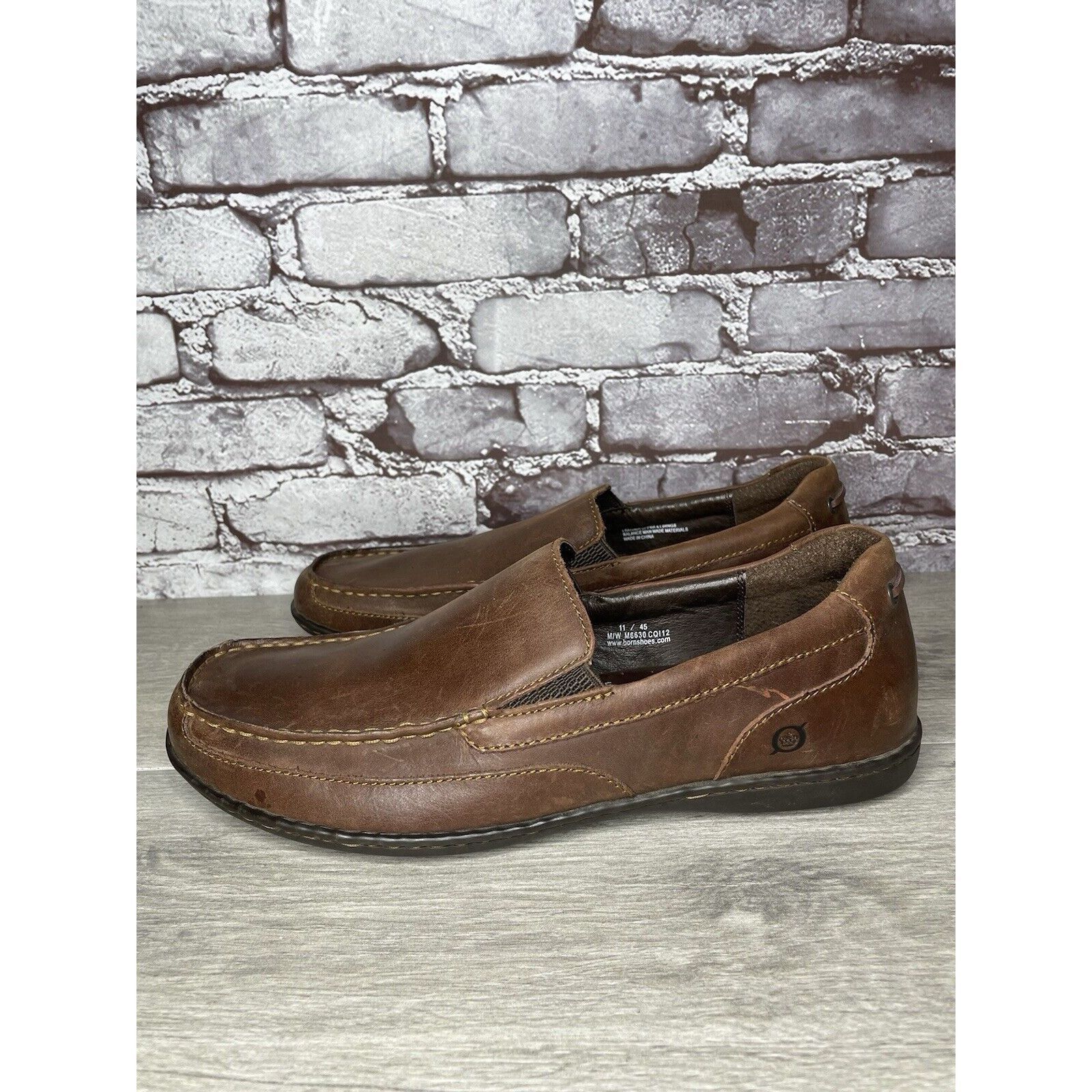 Born Born Handcrafted Brown Leather Casual Slip On Comfort Loafer Size US 11 / EU 44 - 13 Thumbnail