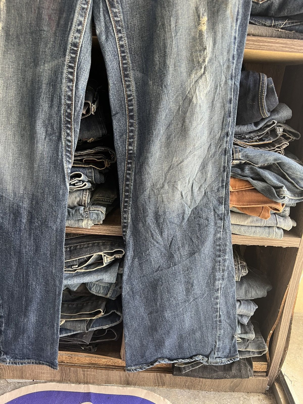 Other 🔥Rare Vigoss Jeans Wide Leg Distressed Denim Size US 35 - 5 Thumbnail