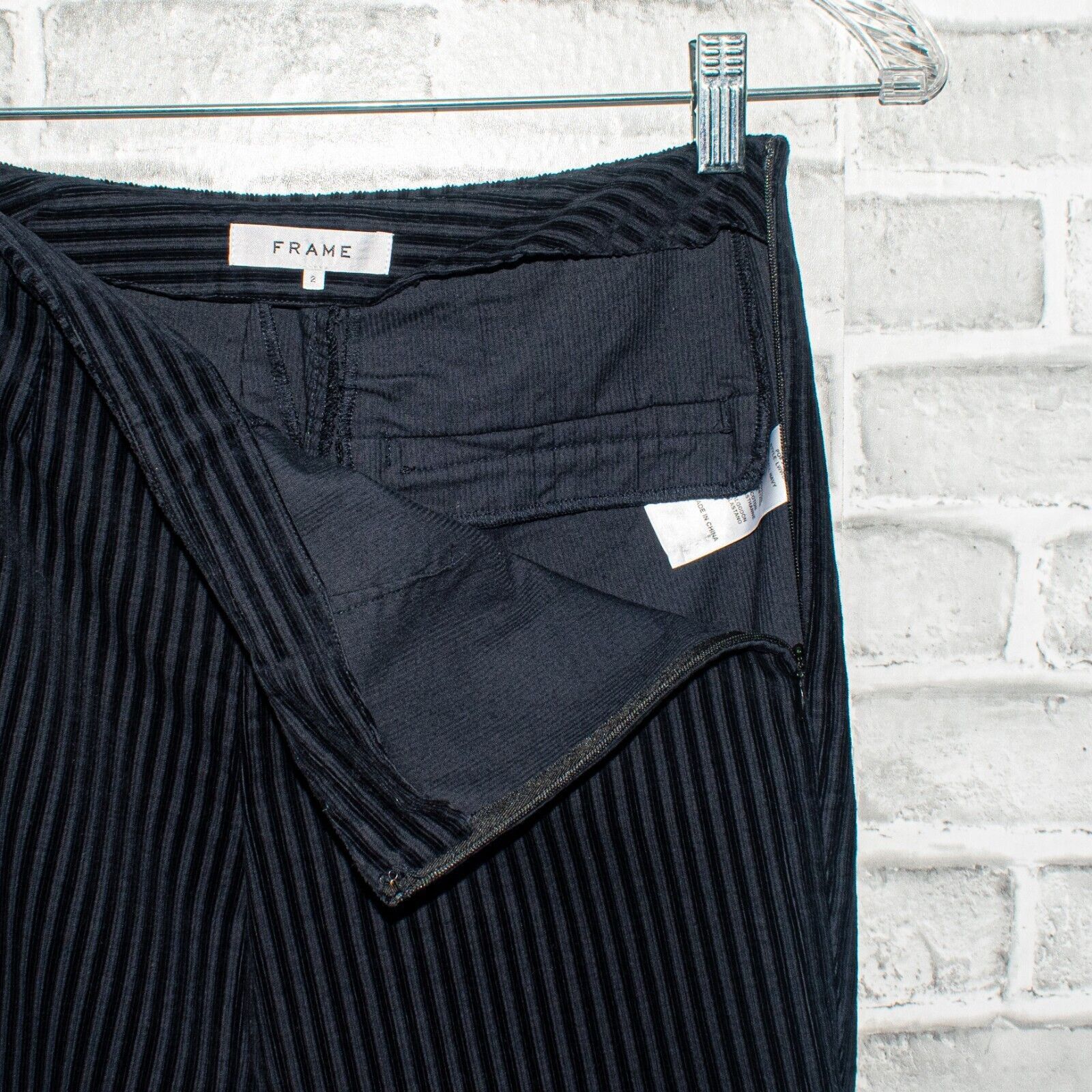 Frame FRAME denim Fine Variegated Slit Pants Fall Navy Cotton Size 26" / US 2 / IT 38 - 6 Thumbnail