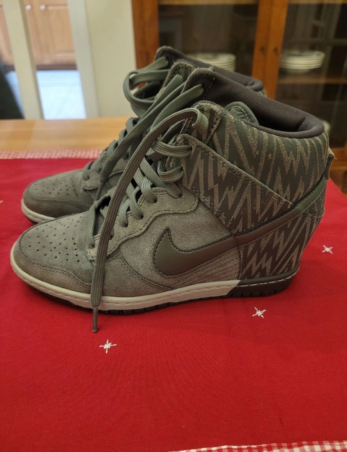 Nike 2013 Nike Dunk Sky High Print Dark Mica Green/Sea Spray Size US 7 / IT 37 - 3 Thumbnail