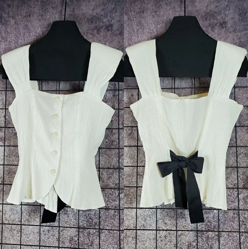 Dior Dior Summer Cream Cotton Women's Top 0089 Size M / US 6-8 / IT 42-44 - 1 Thumbnail