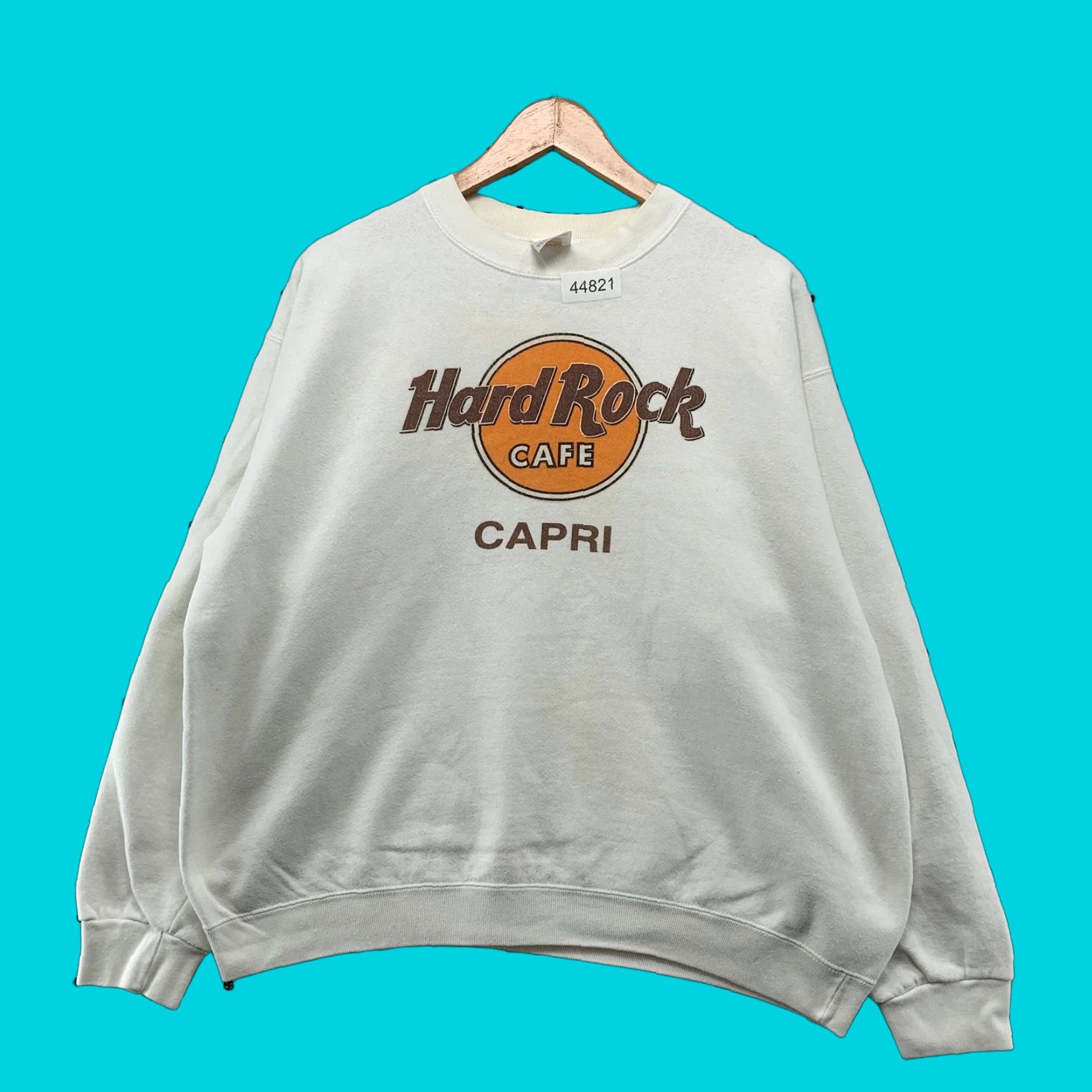 Hard Rock Cafe VINTAGE Hard Rock Cafe Capri Sweatshirt Mens XL White Fleece Crewneck Size US XL / EU 56 / 4 - 1 Thumbnail