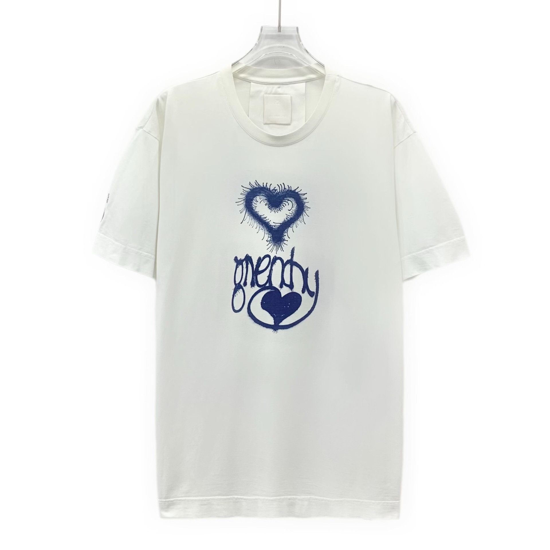 Givenchy Givenchy White Heart Print Cotton T-Shirt Size US M / EU 48-50 / 2 - 1 Thumbnail