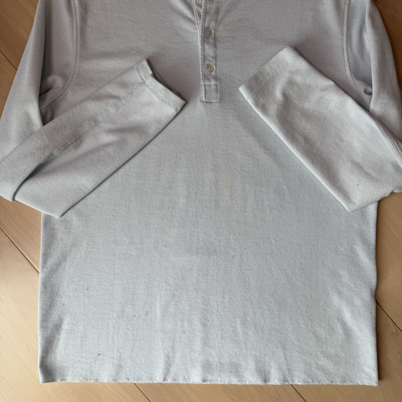 Billy Reid Billy Reid Henley Shirt L Gray Blue Tint Long Sleeve Cotton Size US L / EU 52-54 / 3 - 6 Thumbnail
