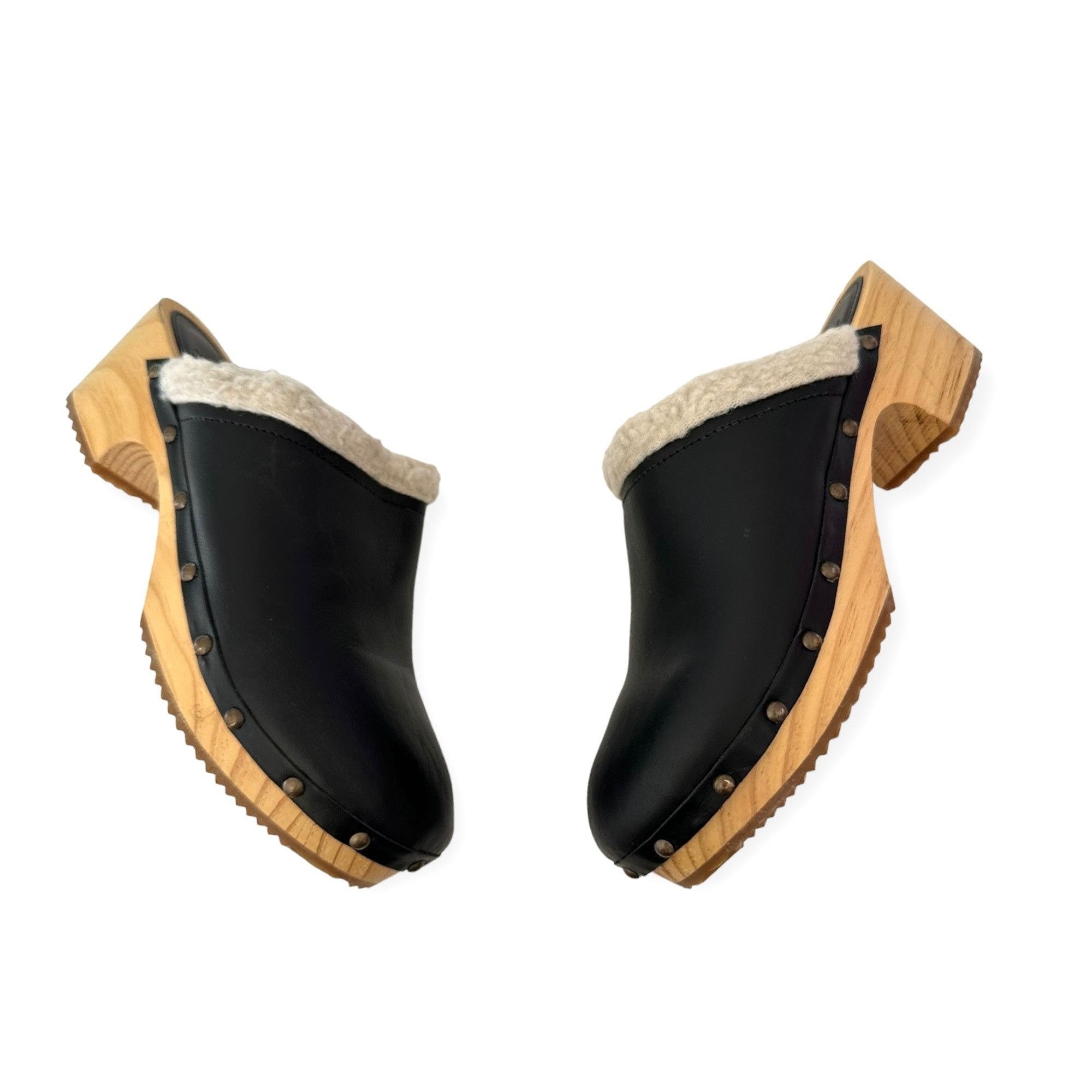 Ba&sh Chean Clog in Black leather Size 37EU New without bo