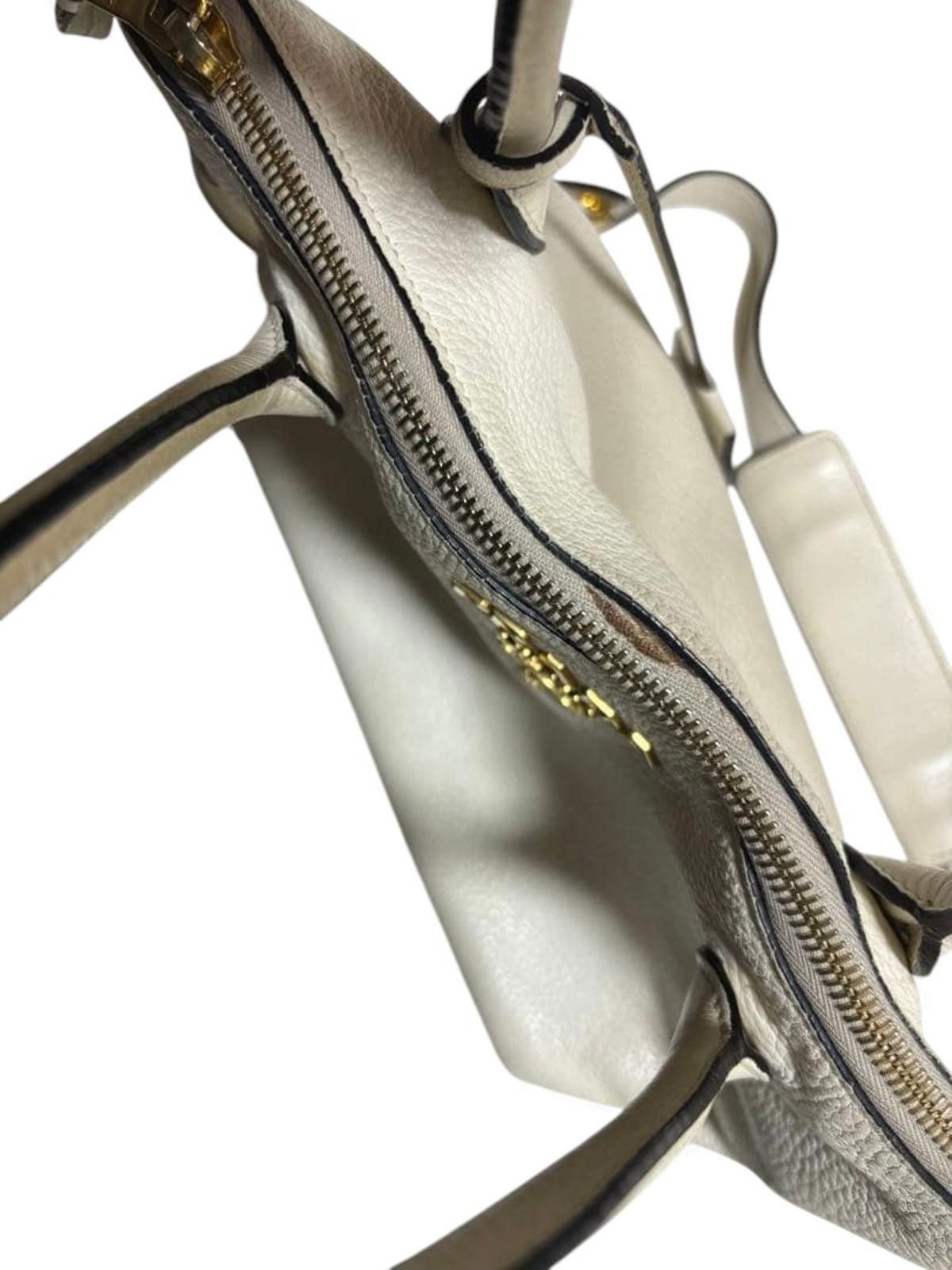 Prada Prada - White Leather Women's Satchel Bag Size ONE SIZE - 6 Thumbnail