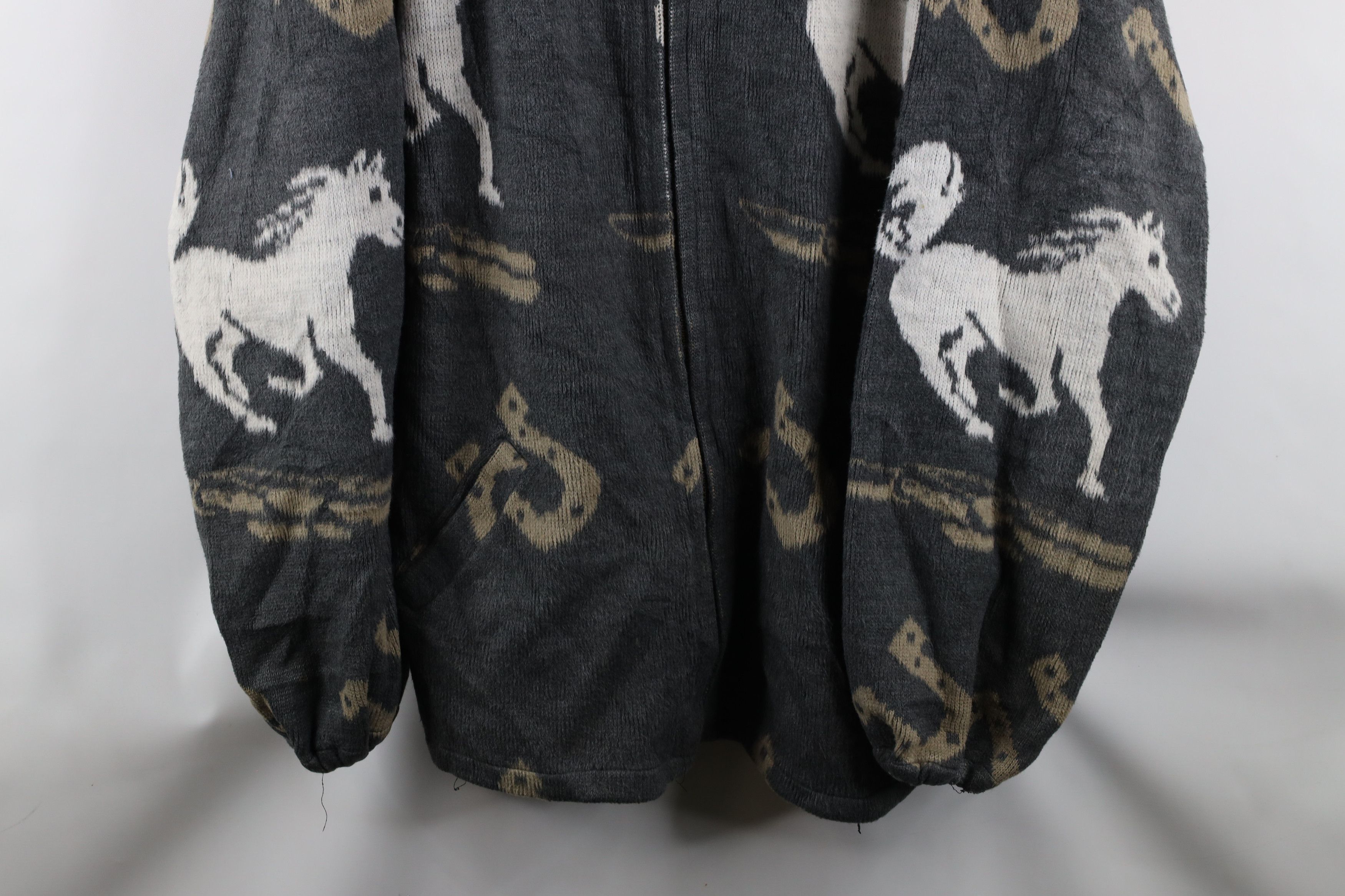 Vintage Vintage 90s Streetwear Over Print Zip Hooded Fleece Jacket Size US XXL / EU 58 / 5 - 3 Thumbnail