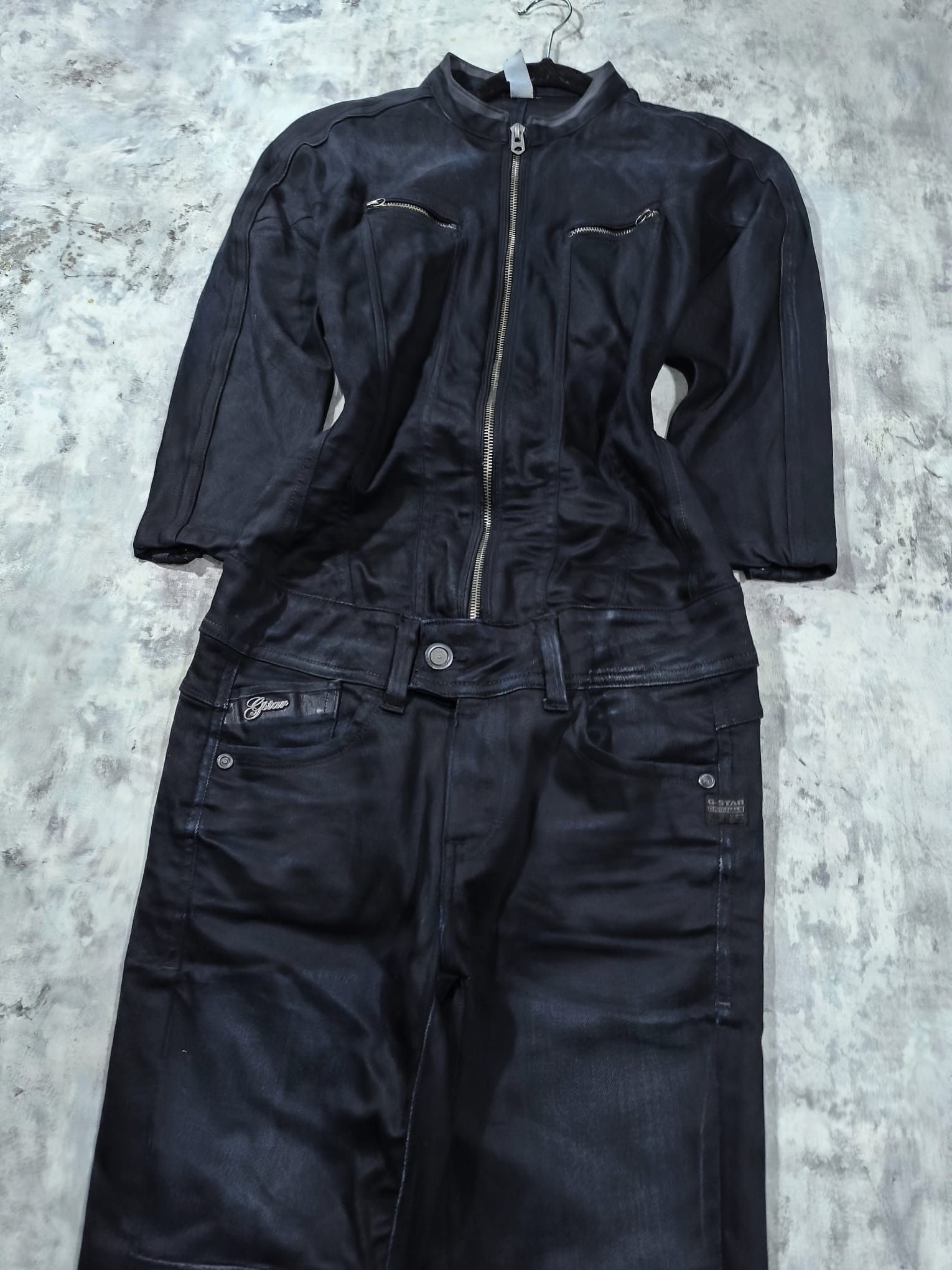G-Star Gstar Pilot Denim JumpSuit Moto Girl Racer Avantgarde Size 30" / US 8 / IT 44 - 2 Thumbnail