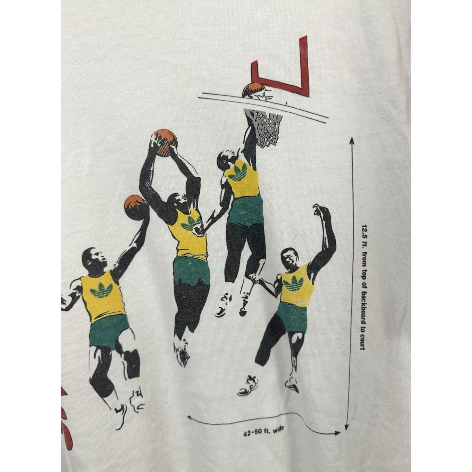 Adidas VTG Adidas Basketball Dunk Movement Paper Thin Worn T-Shirt RARE XL White Mens NBA Sport Burnout 80s Size US XL / EU 56 / 4 - 5 Thumbnail