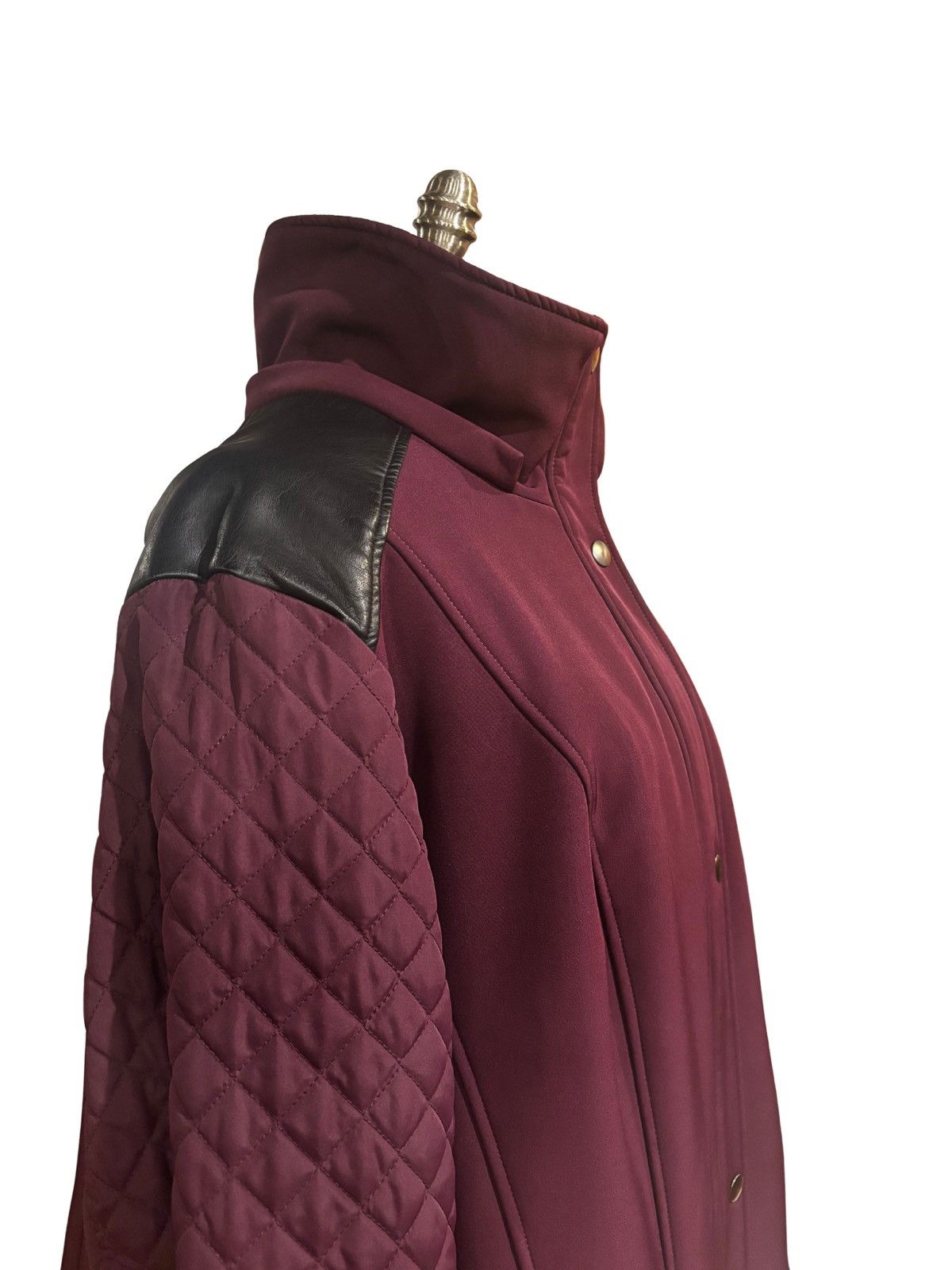 Other Women’s burgundy leather trim Jacket.wj1003 Size XXL / US 16-18 / IT 52-54 - 4 Thumbnail