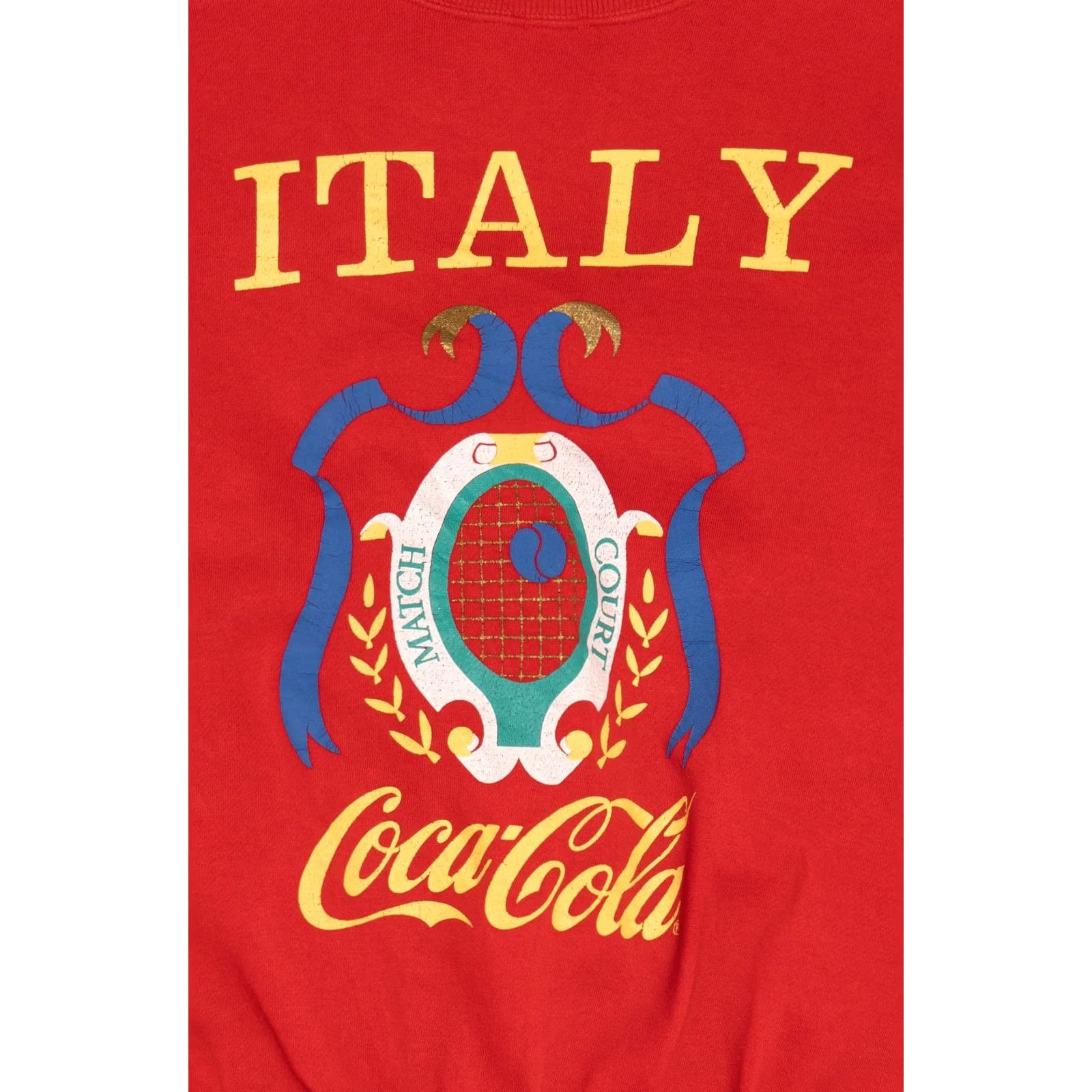 Vintage VINTAGE Red Coca-Cola Italy Court Sweatshirt Medium 1980s Size US M / EU 48-50 / 2 - 2 Thumbnail