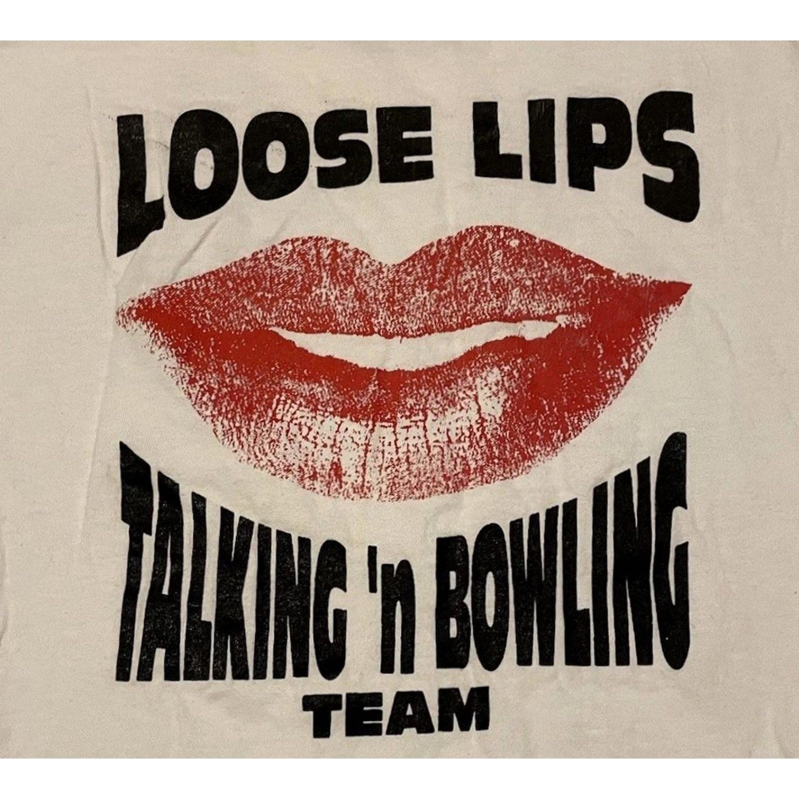 Vintage VINTAGE 90s Loose Lips Bowling Team Faded Shirt S USA Funny Bar Grunge 80s Shirt Mens Black? Size US S / EU 44-46 / 1 - 3 Thumbnail