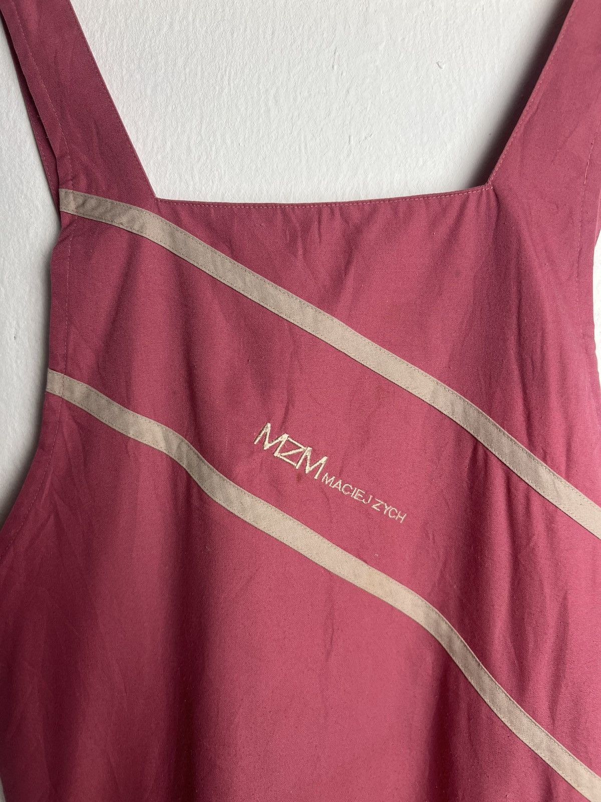 Japanese Brand MZM MACIEJZYCH Japan Pink Bib Apron Size ONE SIZE - 5 Thumbnail