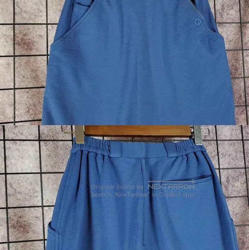 Dior Embroidered Blue Midi Skirt for Women .