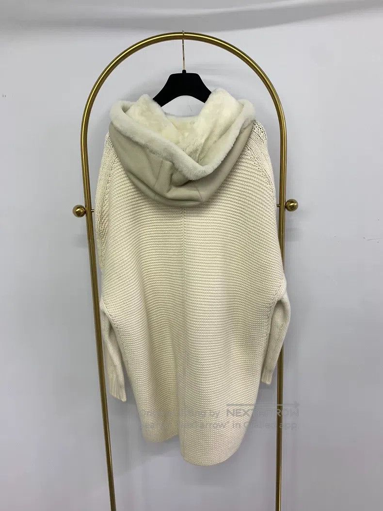 Loro Piana Loro Piana White fur-lined hooded cashmere coat Size S / US 4 / IT 40 - 3 Thumbnail