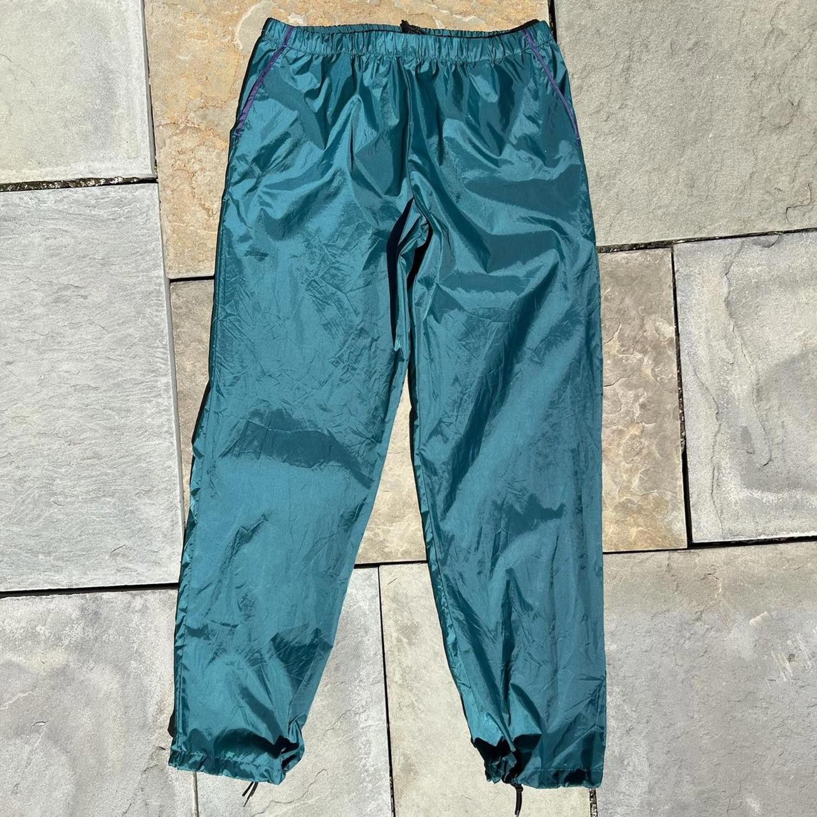Other Y2K Turquoise + Purple Trim Gorpcore Rain Pants Size US 34 / EU 50 - 1 Thumbnail