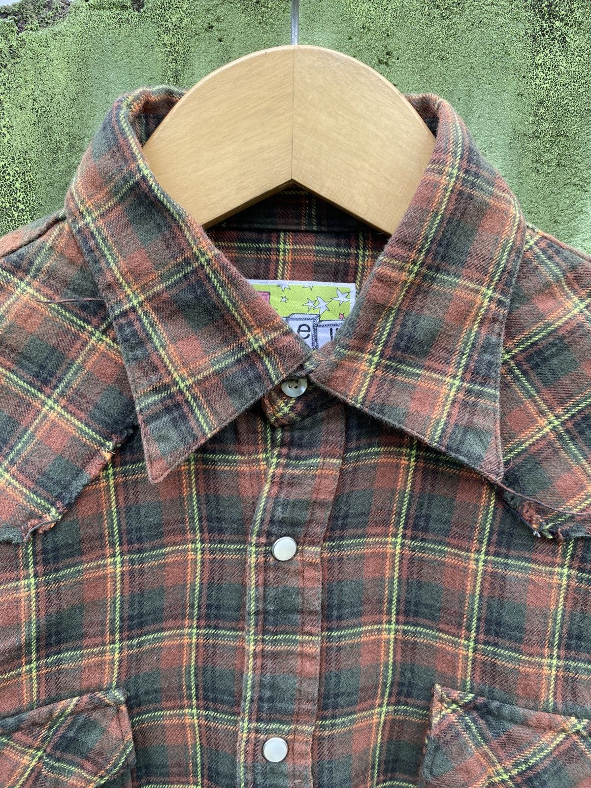 Japanese Brand Gdc Free!! Oldschool Plaid Flannel Shirt Distressed Finish Size US M / EU 48-50 / 2 - 2 Thumbnail