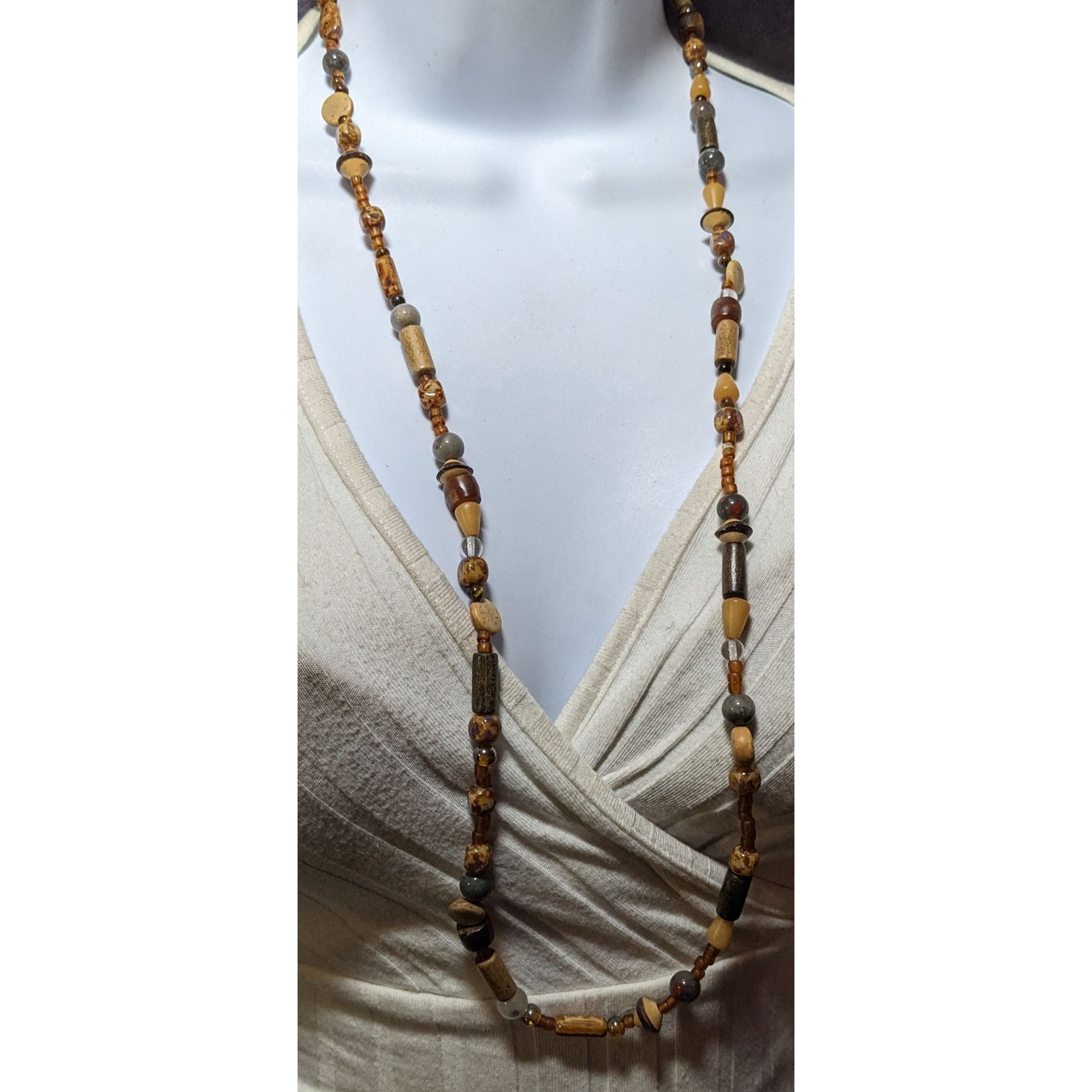 Other Earthy Handmade Mixed Media Beaded Necklace Size ONE SIZE - 7 Thumbnail
