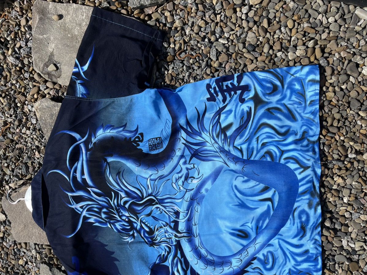 Japanese Brand × Vintage 🧶SILK vintage dragon blue short sleeve shirt y2k Size US XL / EU 56 / 4 - 11 Thumbnail