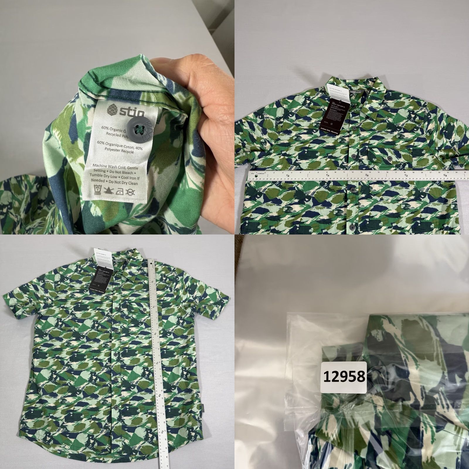 Vintage Stio Shirt Mens Large Green Button Up Curtis Camp Camo Stretch Outdoor Pocket Size US L / EU 52-54 / 3 - 8 Thumbnail